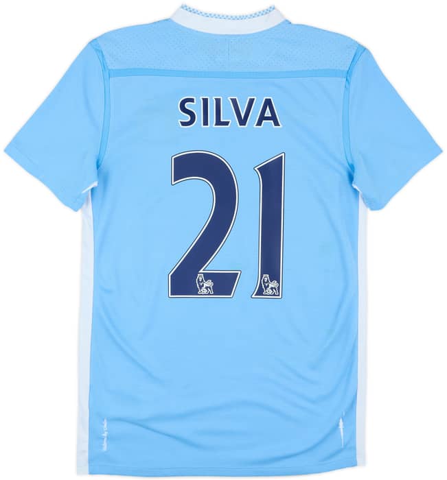 2011-12 Manchester City Home Shirt Silva #21 - 8/10 - (S)