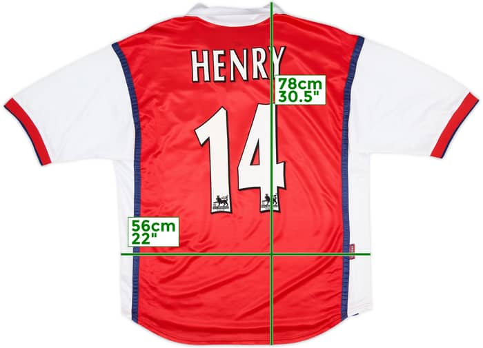 1999-00 Arsenal Home Shirt Henry #14 - 8/10 - (L)