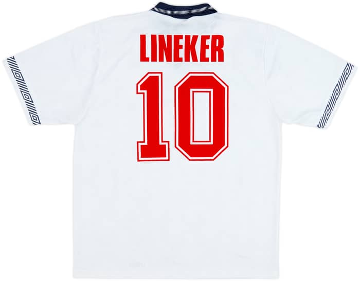 1990-92 England Home Shirt Lineker #10 - 9/10 - (L)