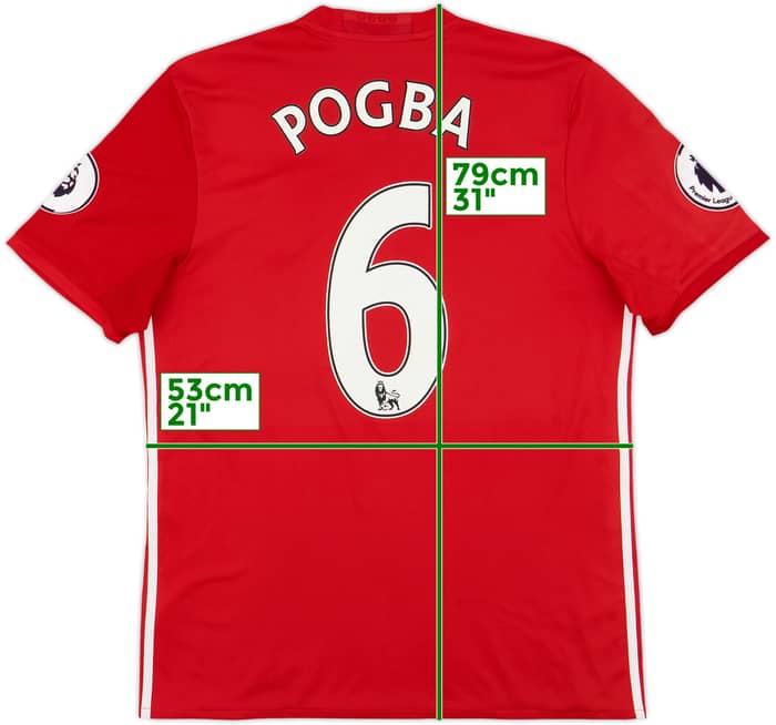 2016-17 Manchester United Home Shirt Pogba #6 - 8/10 - (L)