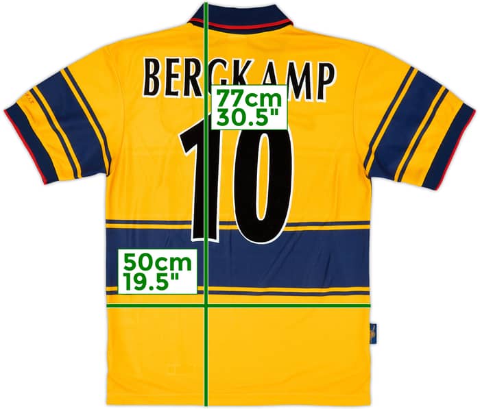 1997-99 Arsenal Away Shirt Bergkamp #10 - 8/10 - (S)