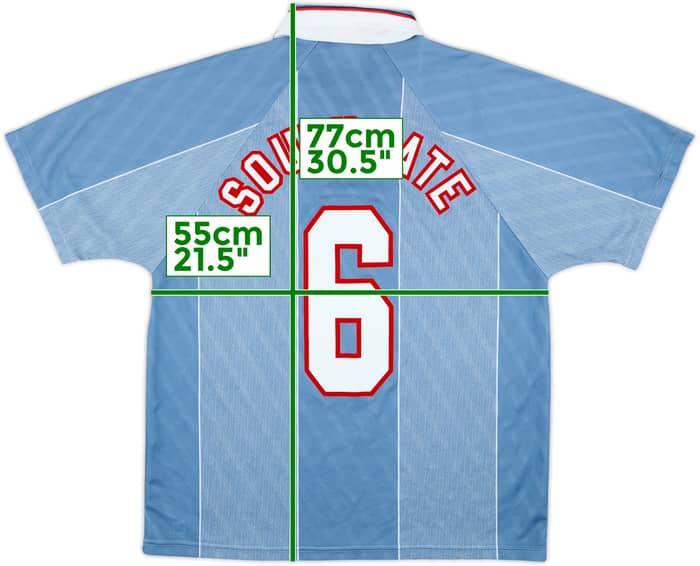 Camiseta de visitante de Inglaterra 1996-97 Southgate #6 - 9/10 - (L)