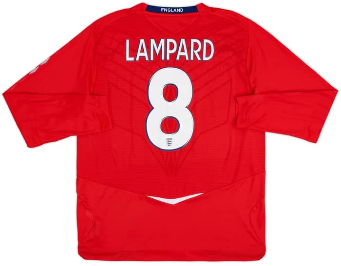 Camiseta de visitante de Manga Larga de England 2008-10 Lampard #8 - 10/10 - (XL)