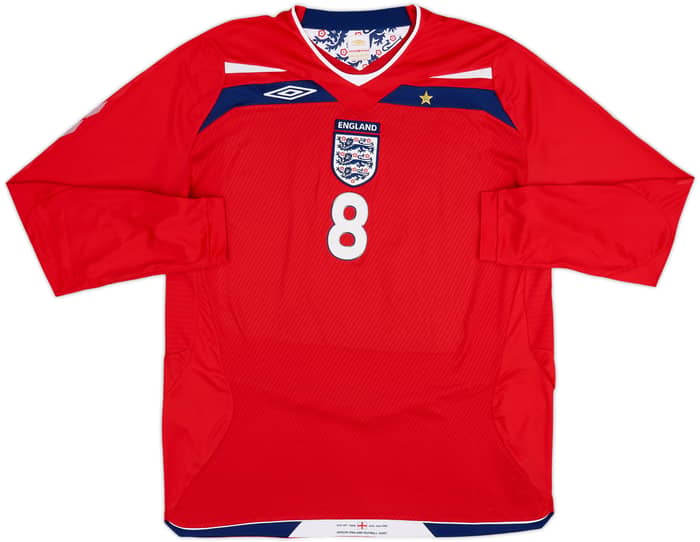Camiseta de visitante de Manga Larga de England 2008-10 Lampard #8 - 10/10 - (XL)