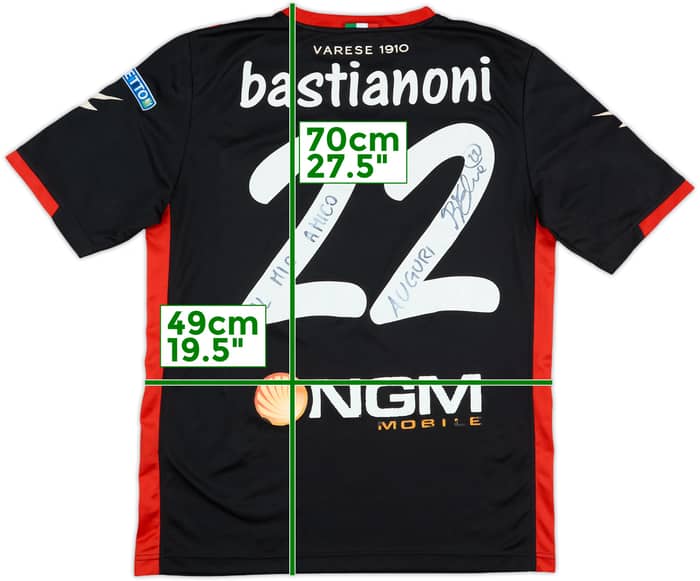2013-15 Varese Match Issue Signed Third/GK S/S Shirt Bastianoni #22