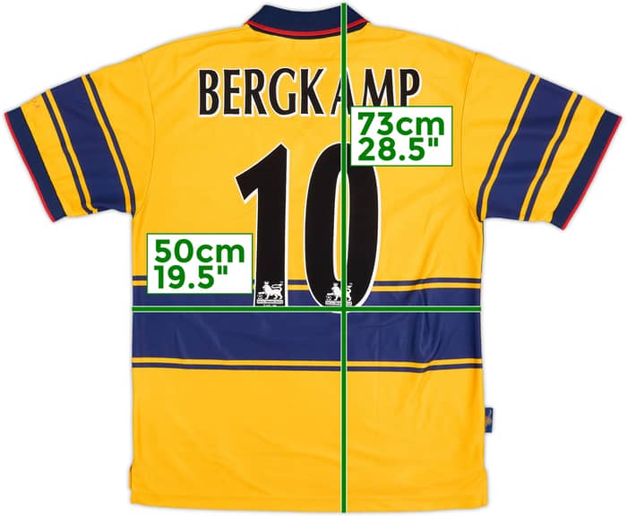 1997-99 Arsenal Away Shirt Bergkamp #10 - 8/10 - (M)