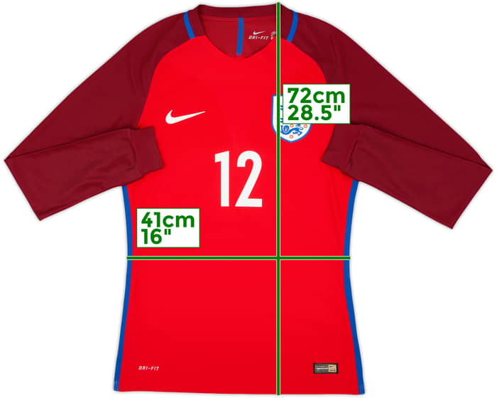 2016-17 England Match Issue Away L/S Shirt #12