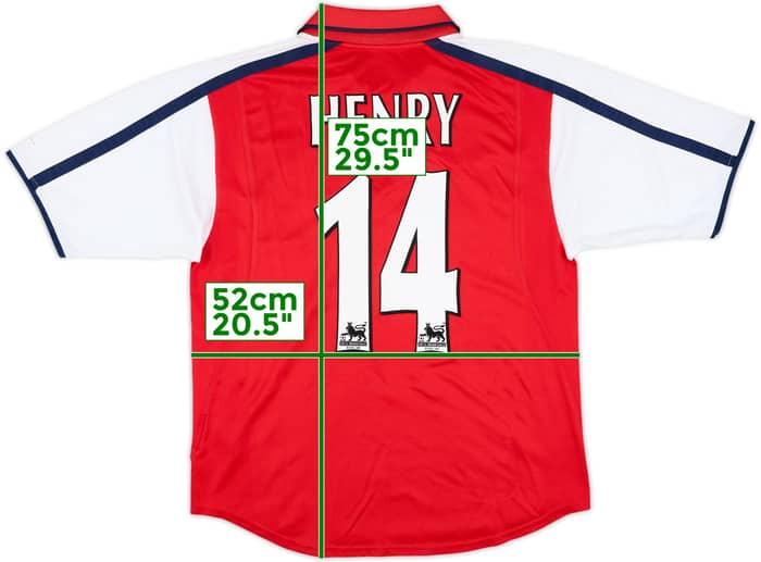 2000-02 Arsenal Home Shirt Henry #14 - 8/10 - (M)