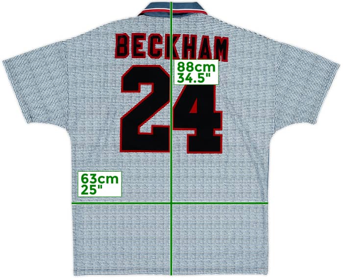 1995-96 Manchester United Away Shirt Beckham #24 - 8/10 - (XL)