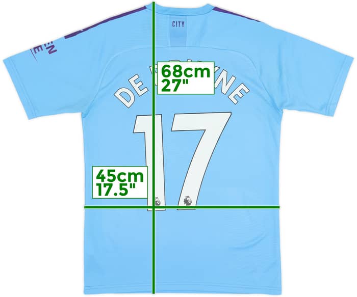 2019-20 Manchester City Home Shirt De Bruyne #17 - 6/10 - (S)