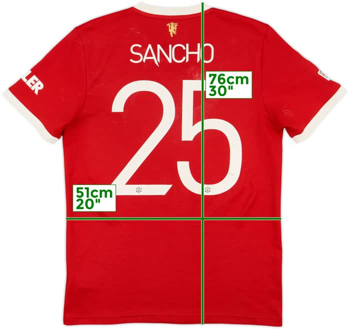 2021-22 Manchester United Home Shirt Sancho #25 - 4/10 - (M)
