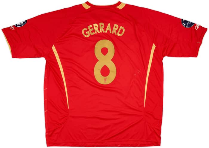 2005-06 Liverpool CL Home Shirt Gerrard #8 - 6/10 - (XXL)