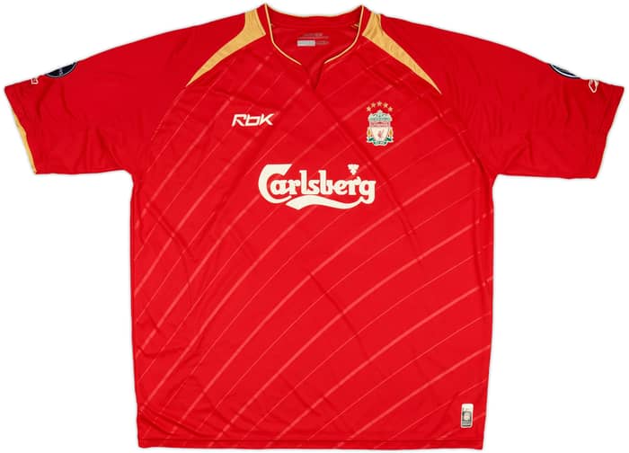 2005-06 Liverpool CL Home Shirt Gerrard #8 - 6/10 - (XXL)