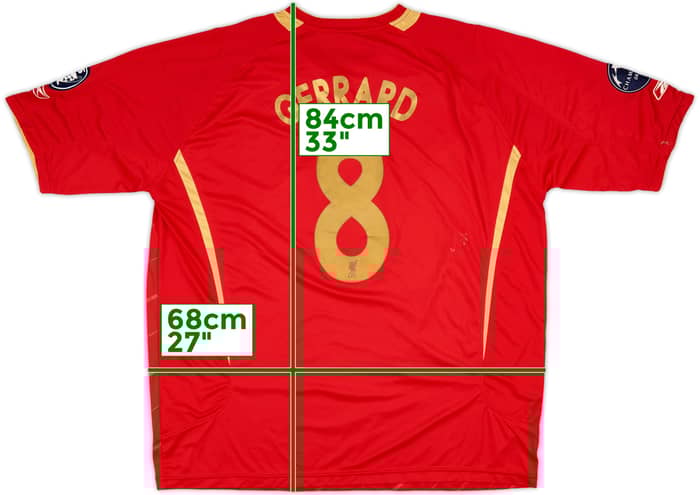 2005-06 Liverpool CL Home Shirt Gerrard #8 - 6/10 - (XXL)
