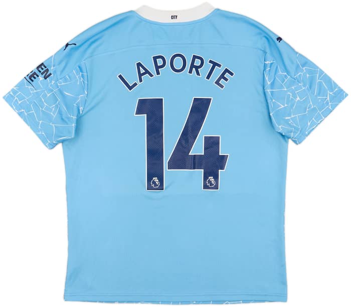 2020-21 Manchester City Home Shirt Laporte #14 - 7/10 - (L)