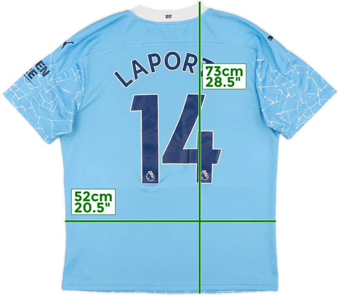 2020-21 Manchester City Home Shirt Laporte #14 - 7/10 - (L)