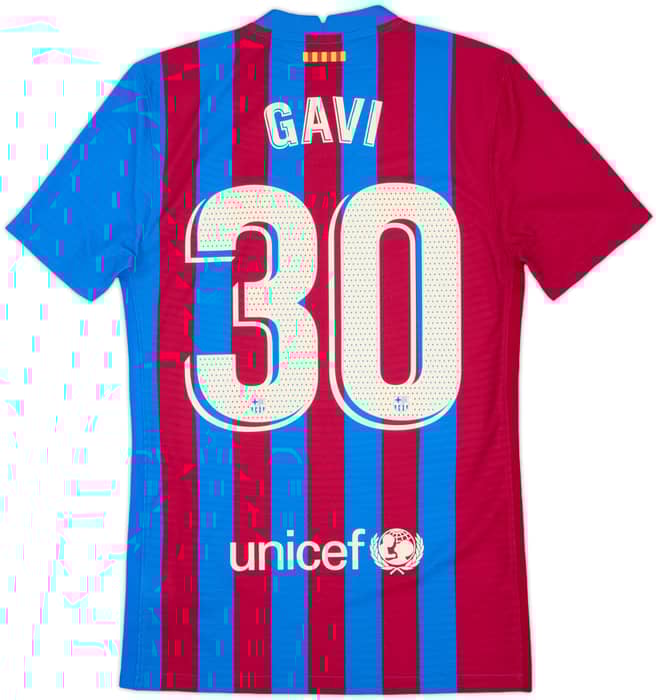 2021-22 Barcelona Authentic Home Shirt Gavi #30 - 10/10 - (XS)