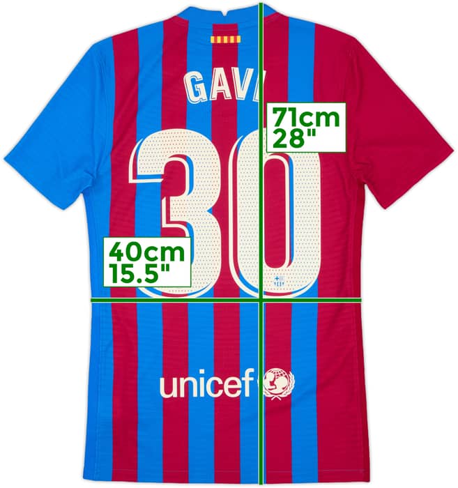 2021-22 Barcelona Authentic Home Shirt Gavi #30 - 10/10 - (XS)