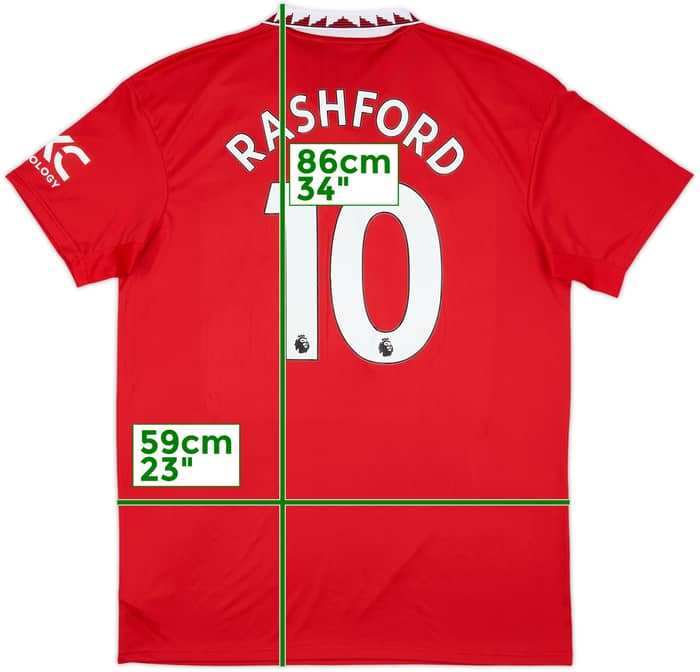 2022-23 Manchester United Home Shirt Rashford #10 - 8/10 - (XL)