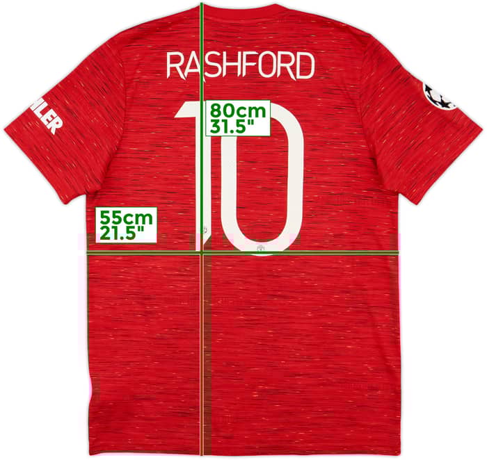 2020-21 Manchester United Home Shirt Rashford #10 - 9/10 - (L)