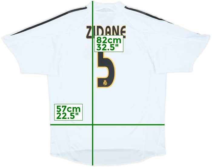 2004-05 Real Madrid Camiseta Local Zidane #5 - 6/10 - (L)