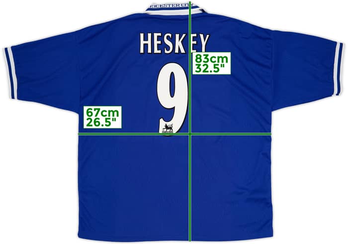 1998-00 Leicester Home Shirt Heskey #9 - 8/10 - (XXL)