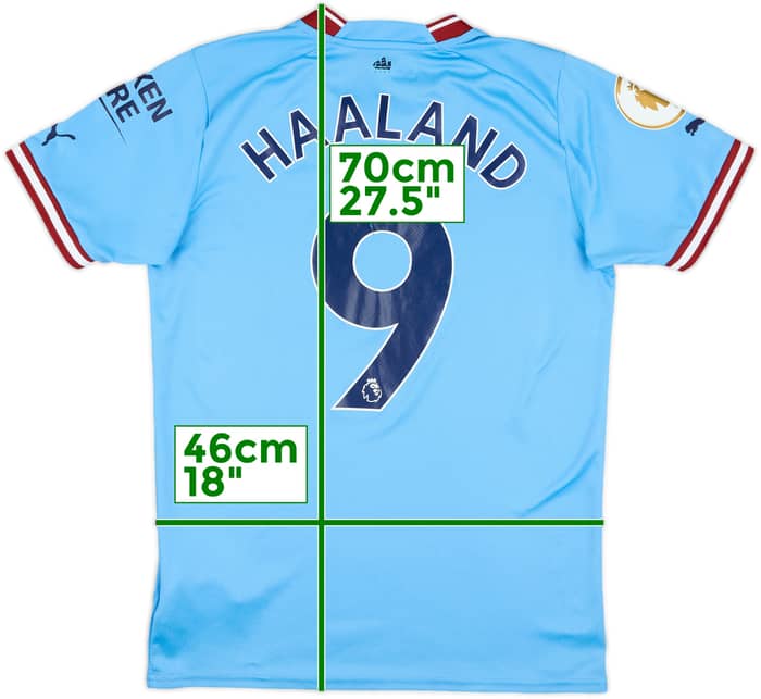 2022-23 Manchester City Home Shirt Haaland #9 - 5/10 - (M)