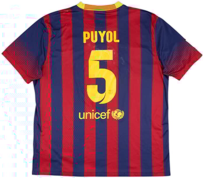 2013-14 Barcelona Home Shirt Puyol #5 - 4/10 - (XL)