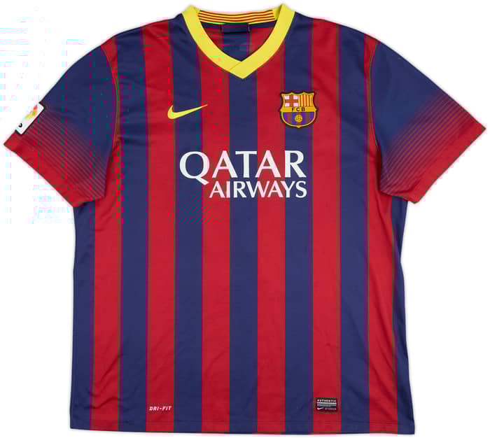 2013-14 Barcelona Home Shirt Puyol #5 - 4/10 - (XL)
