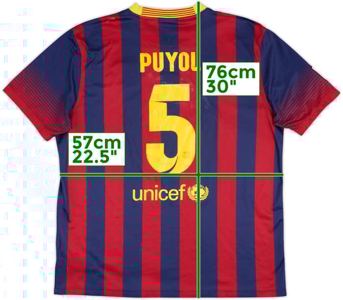 2013-14 Barcelona Home Shirt Puyol #5 - 4/10 - (XL)