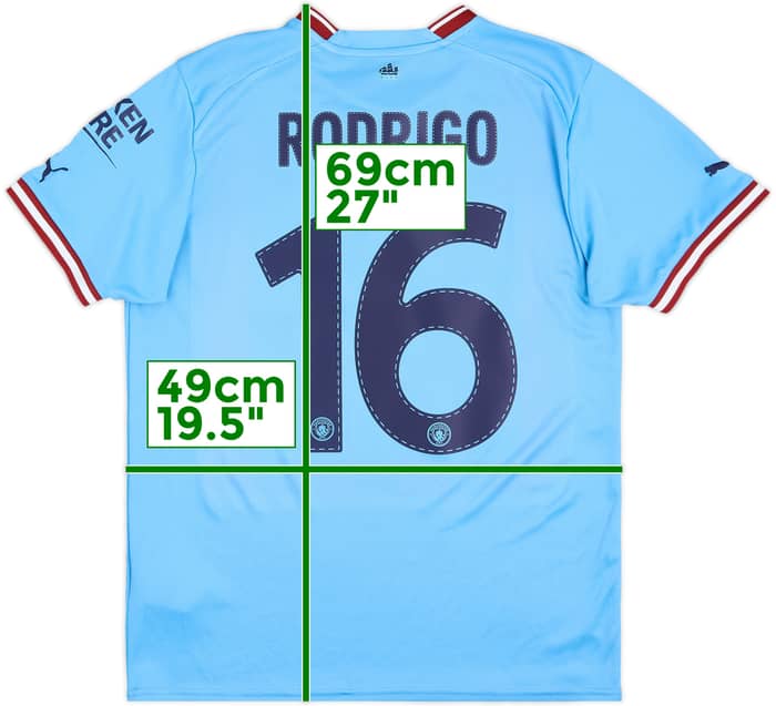2022-23 Manchester City Home Shirt Rodrigo #16 - 9/10 - (L)
