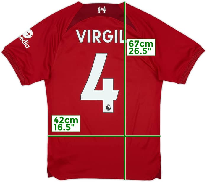 2022-23 Liverpool Home Shirt Virgil #4 - 10/10 - (XS)