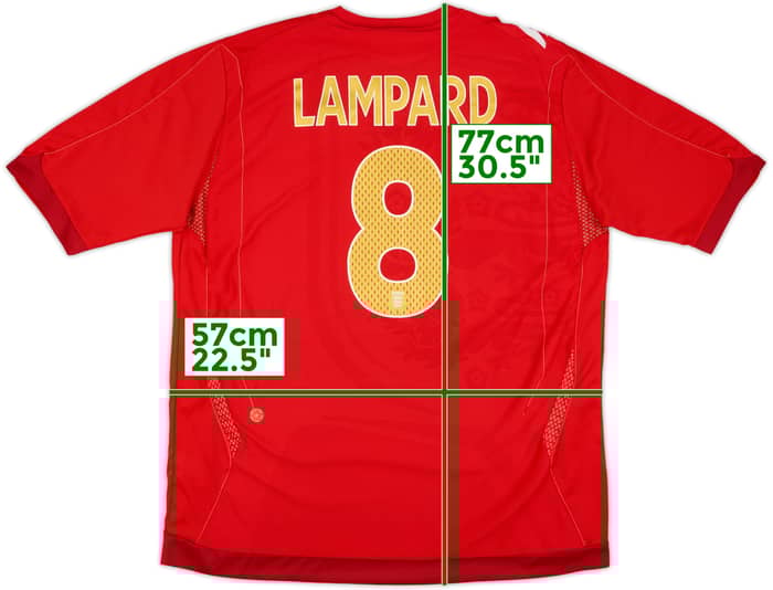 2006-08 England Away Shirt Lampard #8 - 8/10 - (XL)