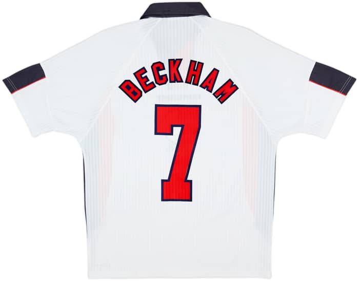 1997-99 England Home Shirt Beckham #7 - 6/10 - (M)