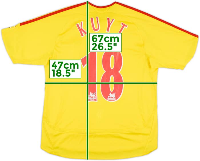 2006-07 Liverpool Away Shirt Kuyt #18 - 6/10 - (L.Boys)