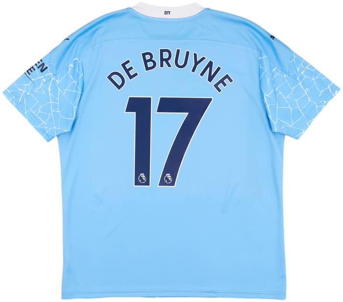 2020-21 Manchester City Home Shirt De Bruyne #17 - 8/10 - (XL)