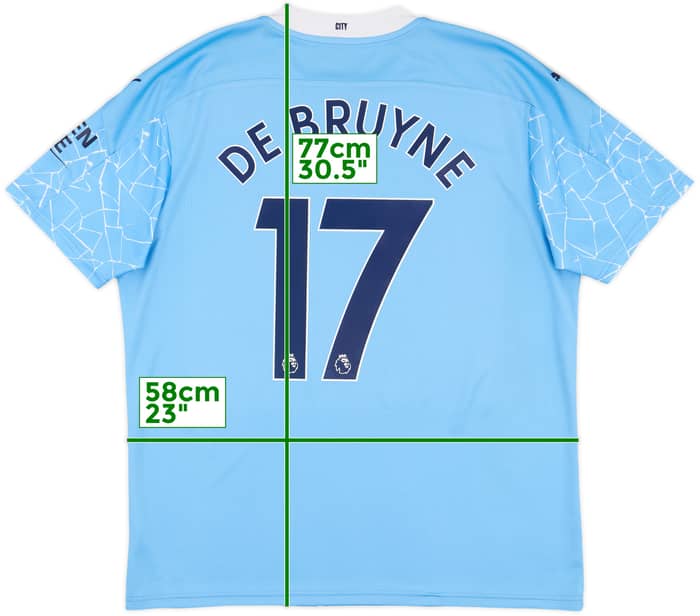 2020-21 Manchester City Home Shirt De Bruyne #17 - 8/10 - (XL)