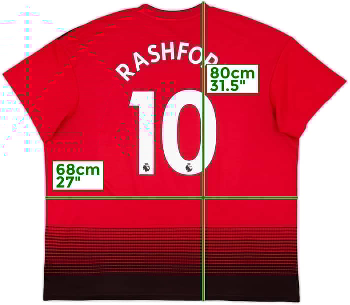 2018-19 Manchester United Home Shirt Rashford #10 - 8/10 - (XXL)