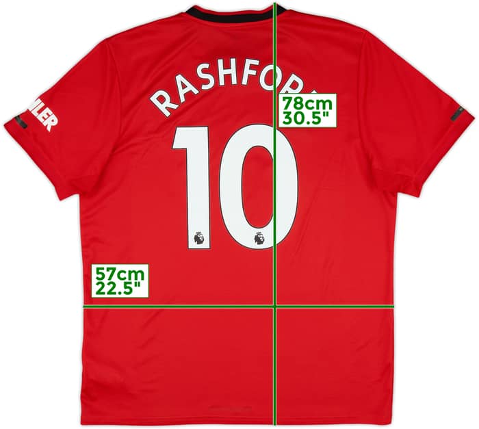 2019-20 Manchester United Home Shirt Rashford #10 - 6/10 - (XL)