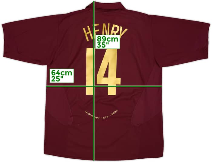 2005-06 Arsenal Home Shirt Henry #14 - 7/10 - (XXL)