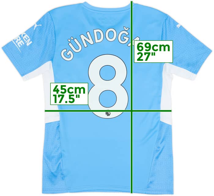 2021-22 Manchester City Home Shirt Gundogan #8 - 10/10 - (S)