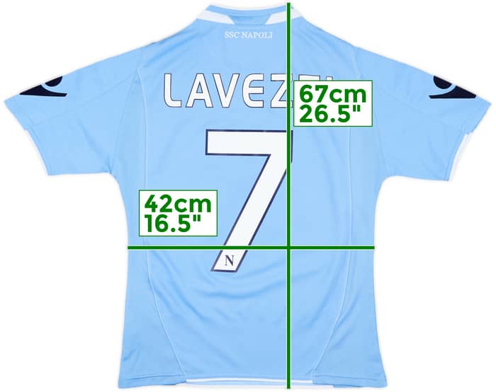 2009-10 Napoli Home Shirt Lavezzi #7 - 8/10 - (S)