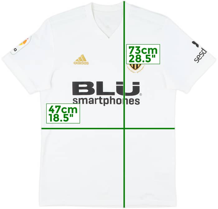 2018-19 Valencia Centenary Home Shirt - 9/10 - (S)