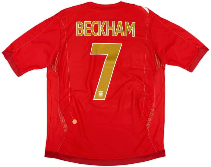 2006-08 England Away Shirt Beckham #7 - 6/10 - (L)