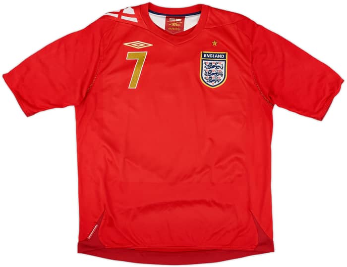 2006-08 England Away Shirt Beckham #7 - 6/10 - (L)