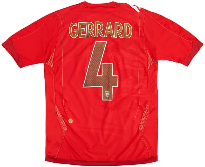 2006-08 England Away Shirt Gerrard #4 - 5/10 - (S)