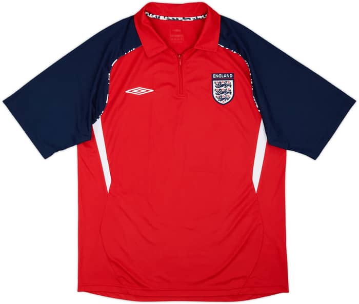 2007-09 England Umbro 1/4 Zip Polo Shirt - 9/10 - (XL)