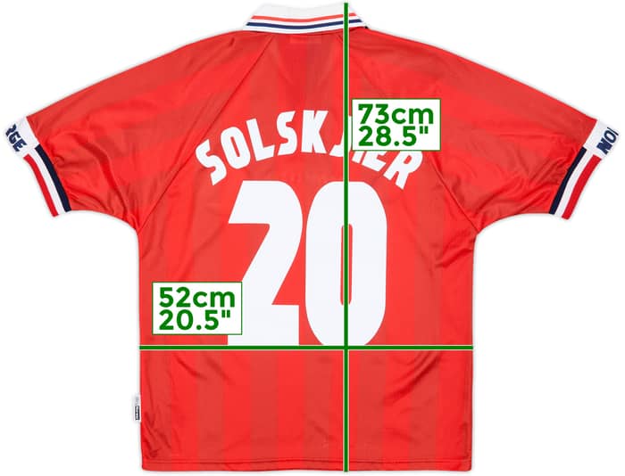 1998-00 Norway Home Shirt Solskjaer #20 - 10/10 - (Y)