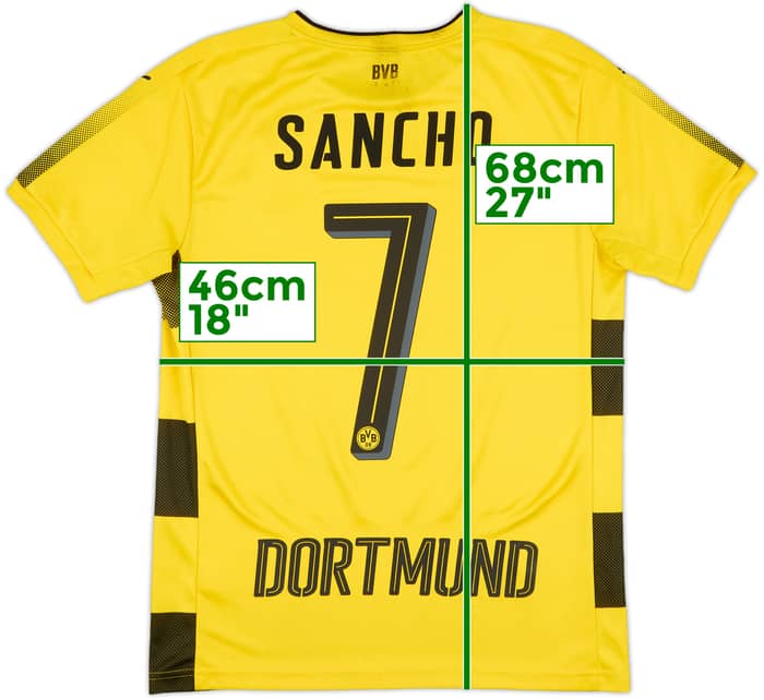 2017-18 Borussia Dortmund Home Shirt Sancho #7 - 6/10 - (S)