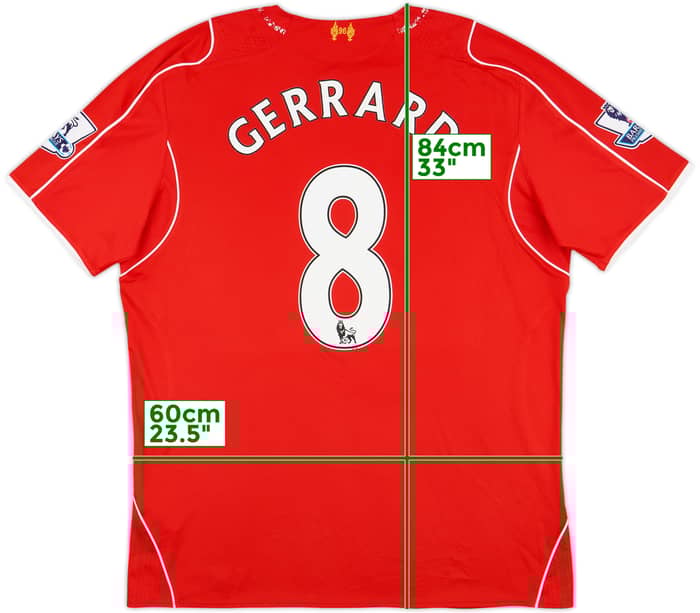 2014-15 Liverpool Home Shirt Gerrard #8 - 5/10 - (XXL)